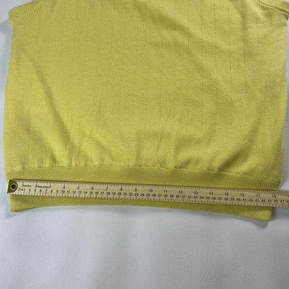 Bobby Jones Extrafine 100% Wool 1/4 Zip Sweater Vest Golf Yellow Lined Mens Sz L - Picture 10 of 13